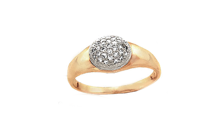 кц376 Кольцо со вставкой из белого золота.