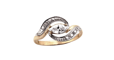 кц377 Кольцо «Белый маркиз» в золоте.