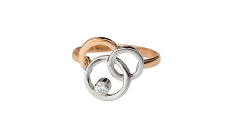 кц378 Зольтое кольцо «Фианит в круге».