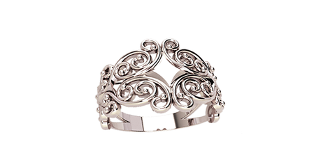 кц388 Кольцо «Завитки в золоте».