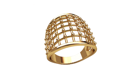 кц395 Кольцо-сетка «Золотая паутина на пальце»