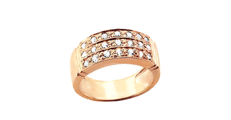 кц400 Объемное кольцо, усыпанное фианитами «Ты — центр вселенной»