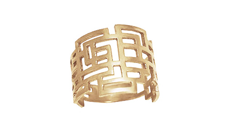 кц407 Кольцо геометрической формы без камней.