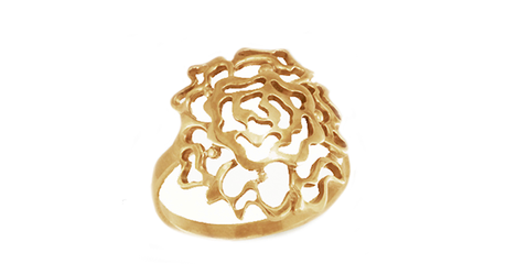 кц409 Ажурный цветок в золотом кольце