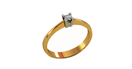 кб006 Золотое колечко под бриллиант.