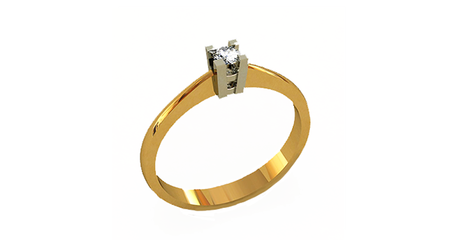 кб008 Тонкое золотое кольцо под бриллиант.