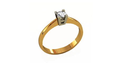 кб009 Кольцо из комбинированного золота.