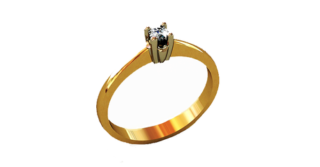 кб010 Золотое кольцо под бриллиант (белый каст) 