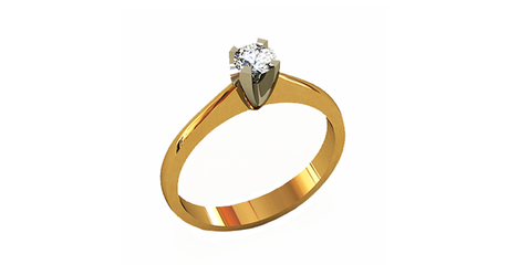 кб012 Кольцо из комбинированного золота под бриллиант.