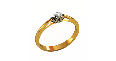 кб014 Простое колечко из комбинированного золота.