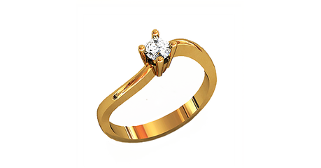 кб017 Оригинальное золотое кольцо под бриллиант 