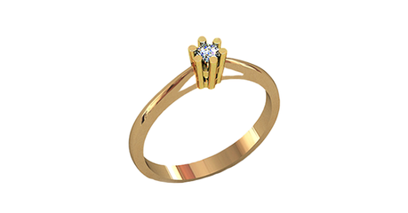 кб019 Золотое кольцо «Корона» 