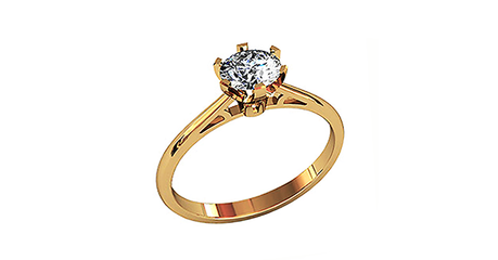 кб022 Золотое кольцо – солитер под бриллиант.