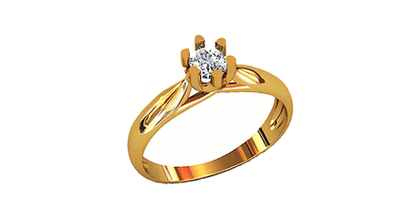 кб023 Помолвочное кольцо в стиле Solitar под бриллиант.