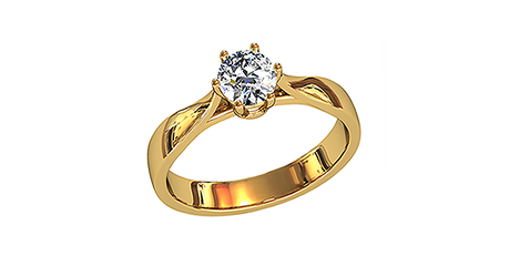 кб024 Золотое кольцо под бриллиант.