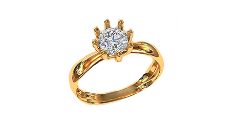 кб028 Нарядное кольцо-солитер под бриллиант 