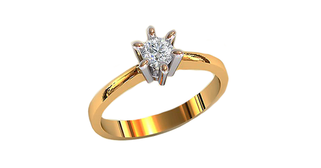 кб029 Элегантное кольцо под бриллиант с кастом из белого золота.