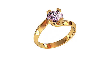 кб031 Изогнутая шинка в золотом кольце.