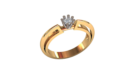 кб034 Кольцо под бриллиант в золоте.