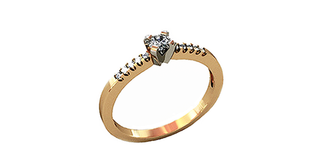 кб038 Золотое кольцо для предложения.