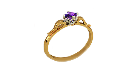 кб042 Кольцо для предложения «Золотой цветок».