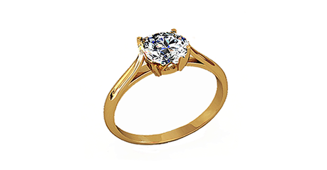 кб045 Женское золотое кольцо под бриллиант 