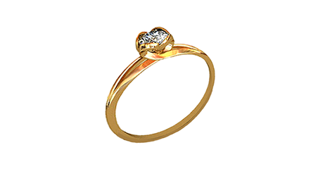 кб050 Нежное золотое кольцо для предложения.