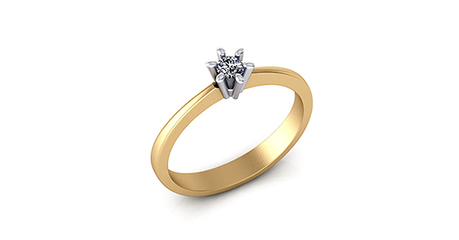   кб054 Золотое кольцо для предложения.