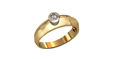 кб056 Кольцо с широкой шинкой под бриллиант 