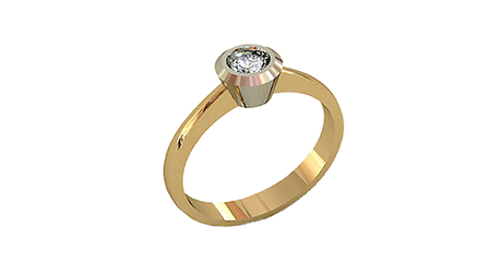 кб057 Кольцо под бриллиант (глухая закрепка) 