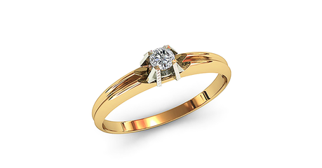 кб061 Кольцо под бриллиант (удобная посадка камня) 