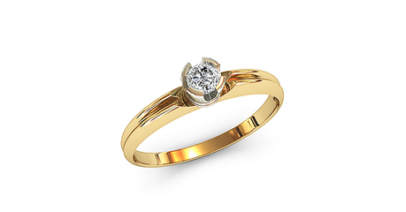 кб064 Кольцо с необычным кастом под бриллиант.