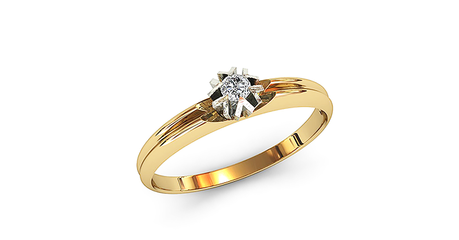 кб065 Золотое кольцо под бриллиант 