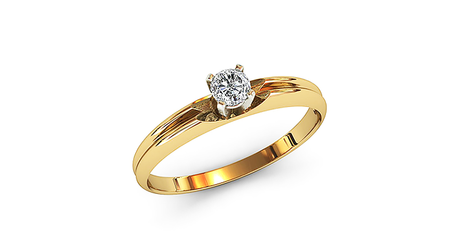 кб068 Золотое кольцо под бриллиант с белым кастом 