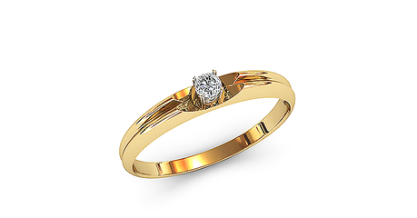 кб069 Кольцо из золота под бриллиант (удобная посадка камня).