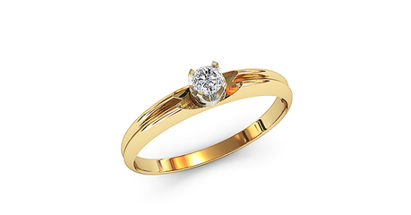 кб070 Золотое кольцо под бриллиант 