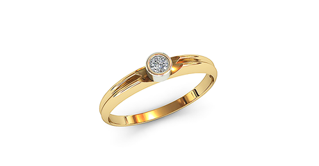 кб072 Золотое кольцо под бриллиант (глухая закрепка) 