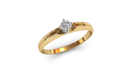 кб073 Золотое кольцо под бриллиант 