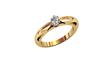 кб075 Помолвочное кольцо из золота.
