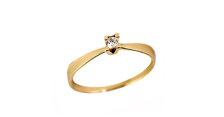 кб076 Нежное золотое колечко для предложения.