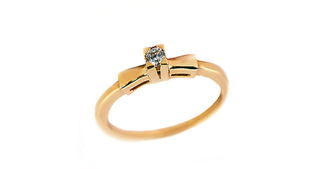 кб078 Кольцо под бриллиант из золота.