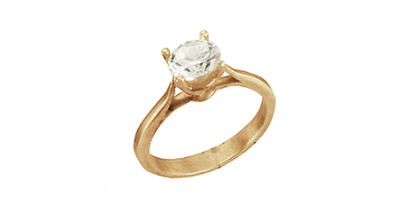 кб083 Золотое кольцо под крупный бриллиант 