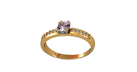 кб093 Кольцо с дорожкой камней.