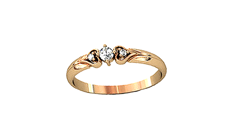 кб099 Нежное колечко с тремя камушками 