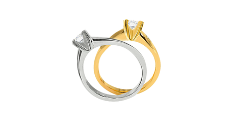 кб108 Кольцо с одним камнем (варианты в разных цветах золота)