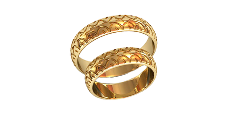 ко032 Кольца обручальные округлой формы «Скульптура на вашем пальце»