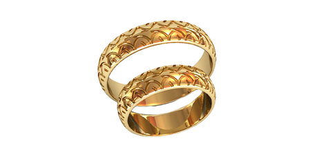 ко032 Кольца обручальные округлой формы «Скульптура на вашем пальце»