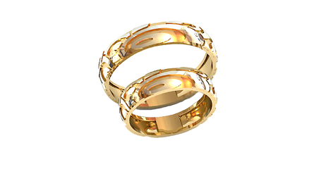 ко034 Кольца обручальные округлой формы 