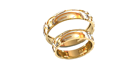 ко034 Кольца обручальные округлой формы 