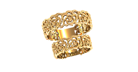 ко035 Кольца обручальные ажурные 